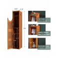 thumbnail image 2 of Bamboo Toilet Paper Holder With Storage Bathroom Toilet Paper Storage Cabinet Small Bathroom Storage Cabinet For Small Spaces Slim Bathroom Storage Cabinet 33x7.3x6.5 Inches Brown, 2 of 7