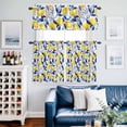 thumbnail image 2 of Summer Lemon Kitchen Curtains Sets for Windows 36 Inch Length, Watercolor Yellow Blue Garden Floral Rod Pocket Window Treatments Tier Curtains and Valances Set for Bedroom/Bathroom, 2 of 8