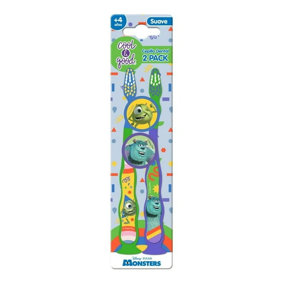 Cepillo dental Cool & Good Monsters Inc suave 2 pzas con protectores