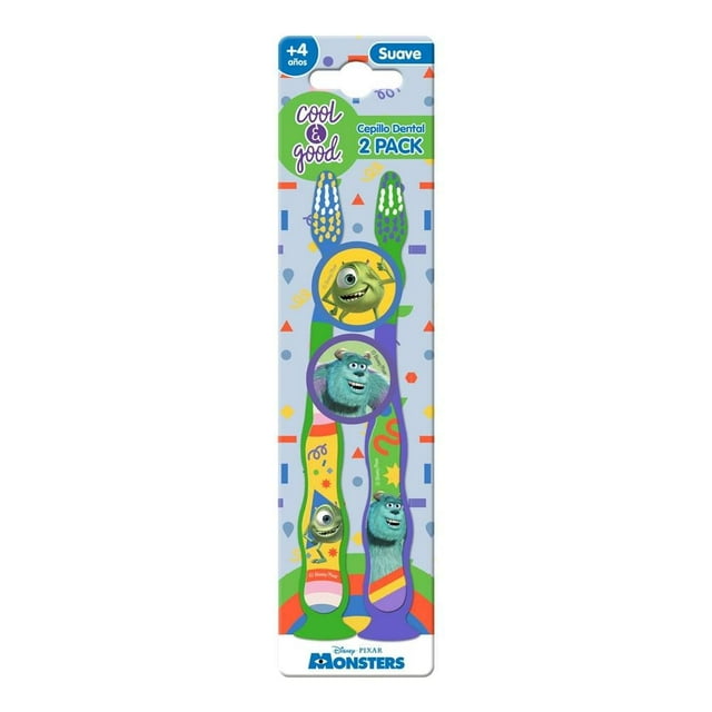 Cepillo dental Cool & Good Monsters Inc suave 2 pzas con protectores