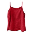 thumbnail image 6 of BILIKEYU Women's Linen Tank Tops,&nbsp;Oversized Breathable Top Soft Linen Blend Flowy Sleeveless Casual Daily Wear Weekend Getaway, Red, 6 of 9