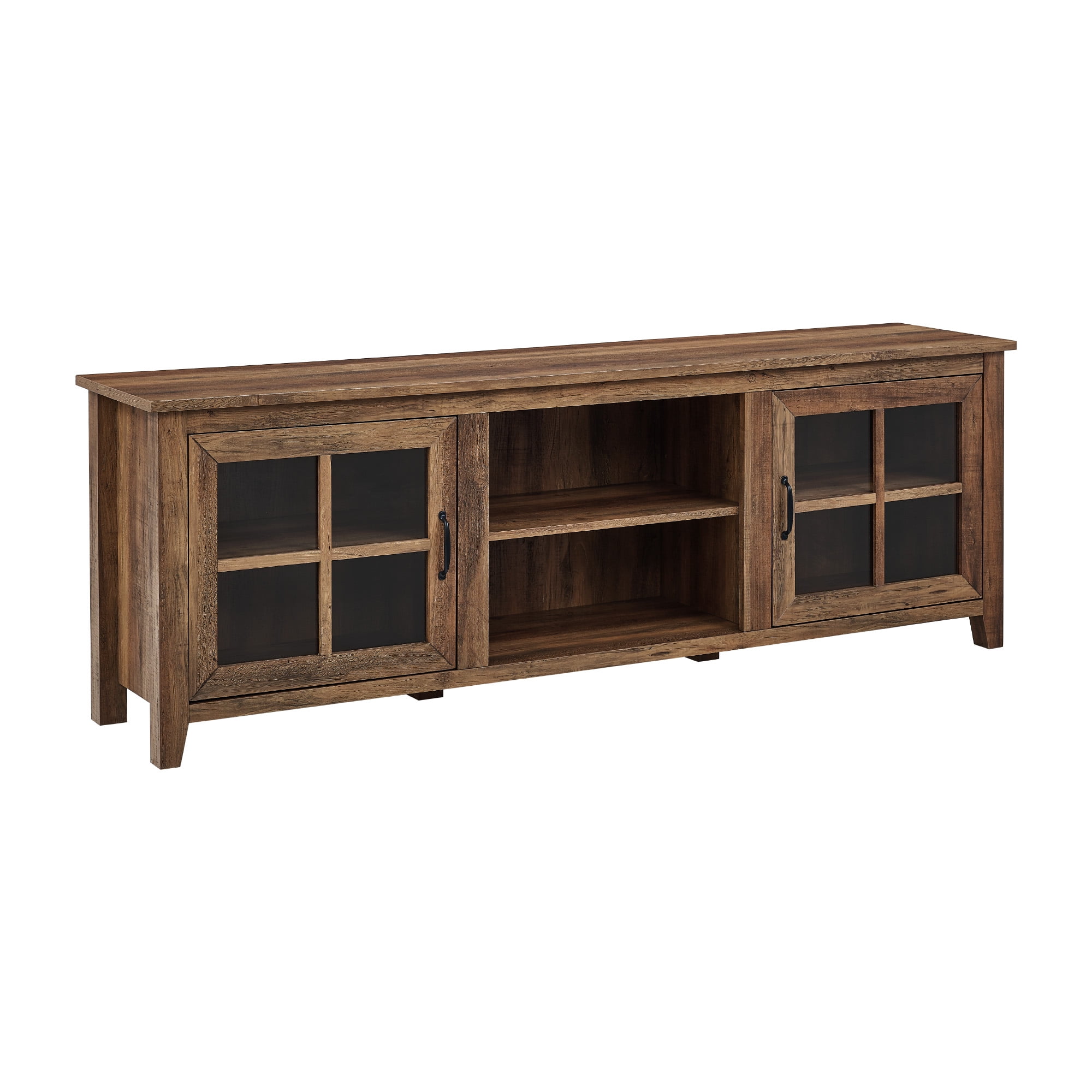 Walker Edison Farmhouse TV Stand for TVs Up to 80", Rustic Oak