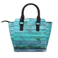 thumbnail image 2 of Blue Old Wood Texture Rivet Fashion One-Shoulder Women's Handbag Tote Bag, 2 of 6