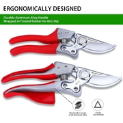 Kynup Pruning Shears for Gardening, Garden Hand Shears, Professional Bypass Pruner Hand Shears Heavy Duty, Pruners for Gardening, Garden Clippers, Hedge Shears, Garden Tools(Red)