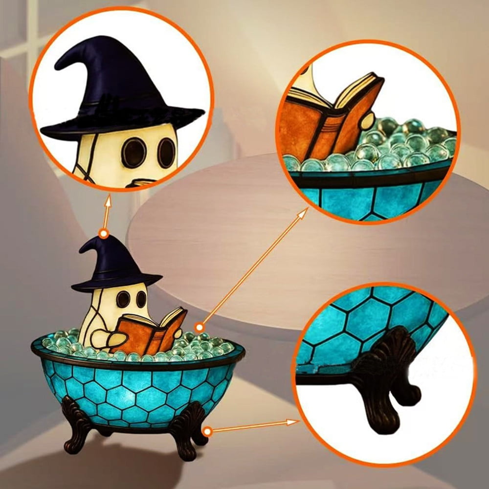 Halloween Party Ghost Bubble Bath Lamp, Halloween Ghost Night Light, Cute LED Lamp for Bathroom Decor, Ghost-Themed Bathtub Lamp for Halloween Party or Gift