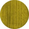 thumbnail image 1 of Ahgly Company Indoor Round Abstract Yellow Contemporary Area Rugs, 3' Round, 1 of 4