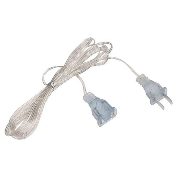 HWRETIE Transparent Extension Cable 10Ft - Thin Invisible Power Cord,Lightweight Extender for Decorations & Hidden Wiring