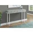 thumbnail image 2 of Monarch Specialties Accent Table - 48"L, Grey Cement, Chrome Metal, 2 of 3