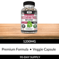 thumbnail image 3 of Kaya Naturals - Resveratrol Capsules - Anti Aging Supplement - Antioxidants with Brain Support - Maximum Benefits - 180 Veggies Capsules, 3 of 8