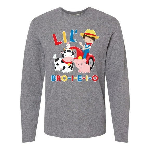 Inktastic Farmer Tractor EIEIO Little Bro Long Sleeve T-Shirt
