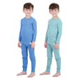 thumbnail image 5 of Sleep On It 4-Piece 100% Organic Cotton Rib Knit Pajama Sets for Boys & Girls, Blue & Green, Size 6, 5 of 8
