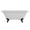 White-Black, variant on Windsor 60 Inch Acrylic Double Ended Clawfoot Tub - Rim Faucet Drillings - Ball & Claw Feet