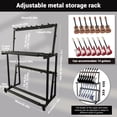 thumbnail image 2 of BeesClover Multi Guitar Stand, Folding 14 Standing Floor Multiple Guitars Display Rack, Adjustable Storage Holder With Soft Sponge Adjustable Height Double Tier Ukulele Stand, 2 of 6