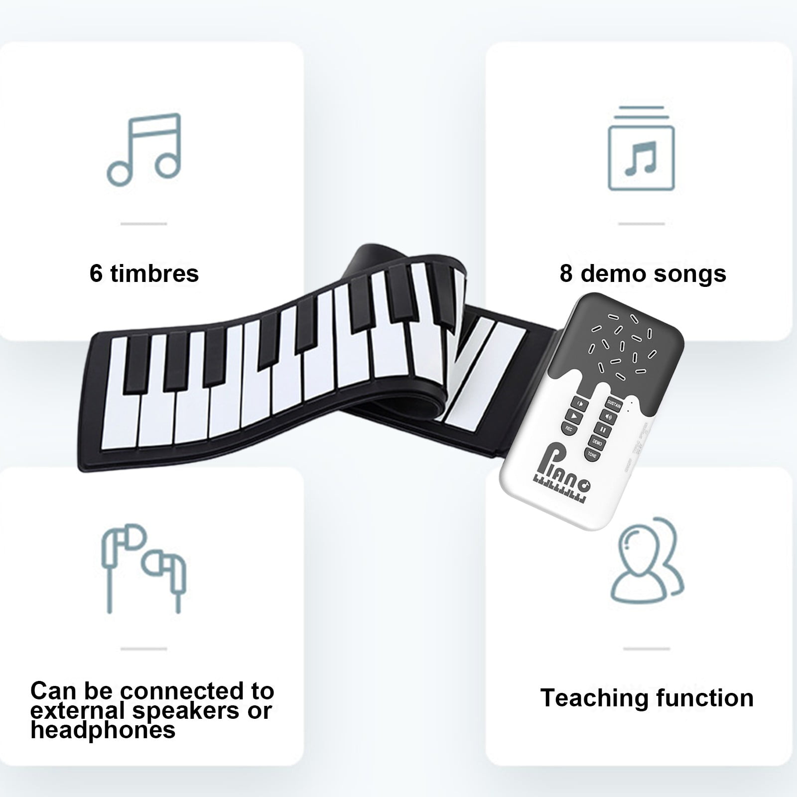 Limited Time Deal karymi Hand Rolled Piano 49 Keys Portable Toy Folding Soft Keyboard Introductory Keyboard Instrument Family Gifts Weekly Deal Weekly Deal