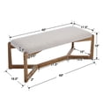 thumbnail image 3 of Dayalane 49" Mid Century Modern Entryway Bench, Upholstered Linen Ottoman with X-Shape Solid Wood Base for Bedroom, Living Room, Hallway, Indoor, Grey, 3 of 7