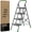 Black Green, variant on Step Ladder Foldable Folding Stool - for Home Adults Kitchen 3 Stepping Extension Tall Heavy Duty with Handrails - Closet Stepstool Stair Ladders Extendable Stepladder for Indoor House 600Lbs
