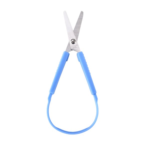 Trendy Tool Kit for Home, Loop Scissors for Children and Teens and 5.5Inches (6 Pack) Colorful Looped Design Right and Lefty Support Small Easy Open Handles For