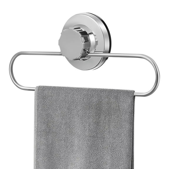 TEHAUX No Drill Hand Towel Holder Stainless Steel Bathroom Wall Mounted Rack Organizer