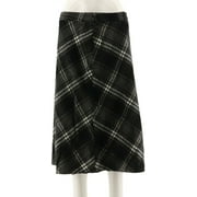 Dennis Basso Yarn Dyed Plaid Bias Cut Full Skirt Woven Charcoal 8 NEW A270630