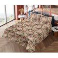 thumbnail image 4 of Ambesonne Floral Fitted & Flat Sheet with Sham 3 Pcs Set, Grungy Back Flowers Leaves, Twin, Salmon Green Pale Rust, 4 of 5