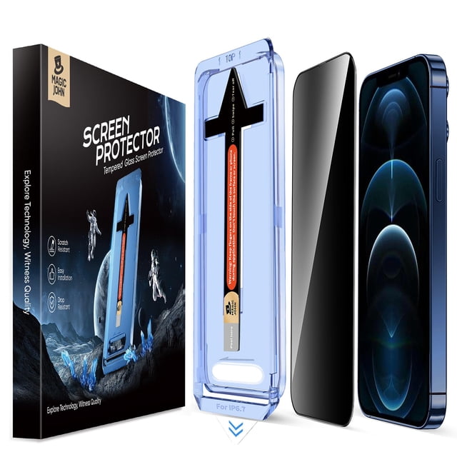Protector de pantalla de cristal de privacidad MAGIC JOHN para iPhone 12 Pro Max