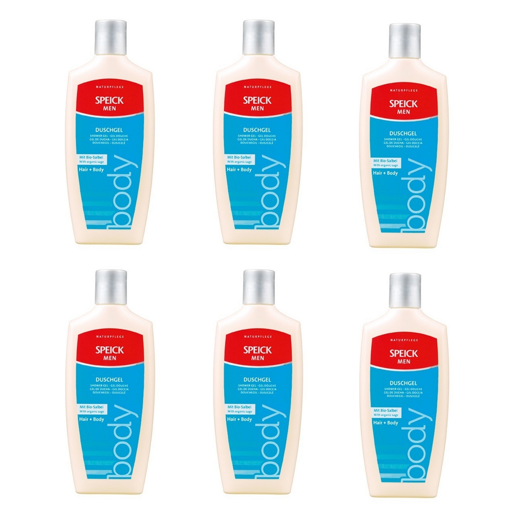 Speick Men Shower Gel Hair & Body 250ml 8.4oz Pack of 6