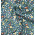 thumbnail image 1 of Soimoi Blue polyester Crepe Fabric Leaf Floral Fabric Prints By Yard 52 Inch Wide, 1 of 6