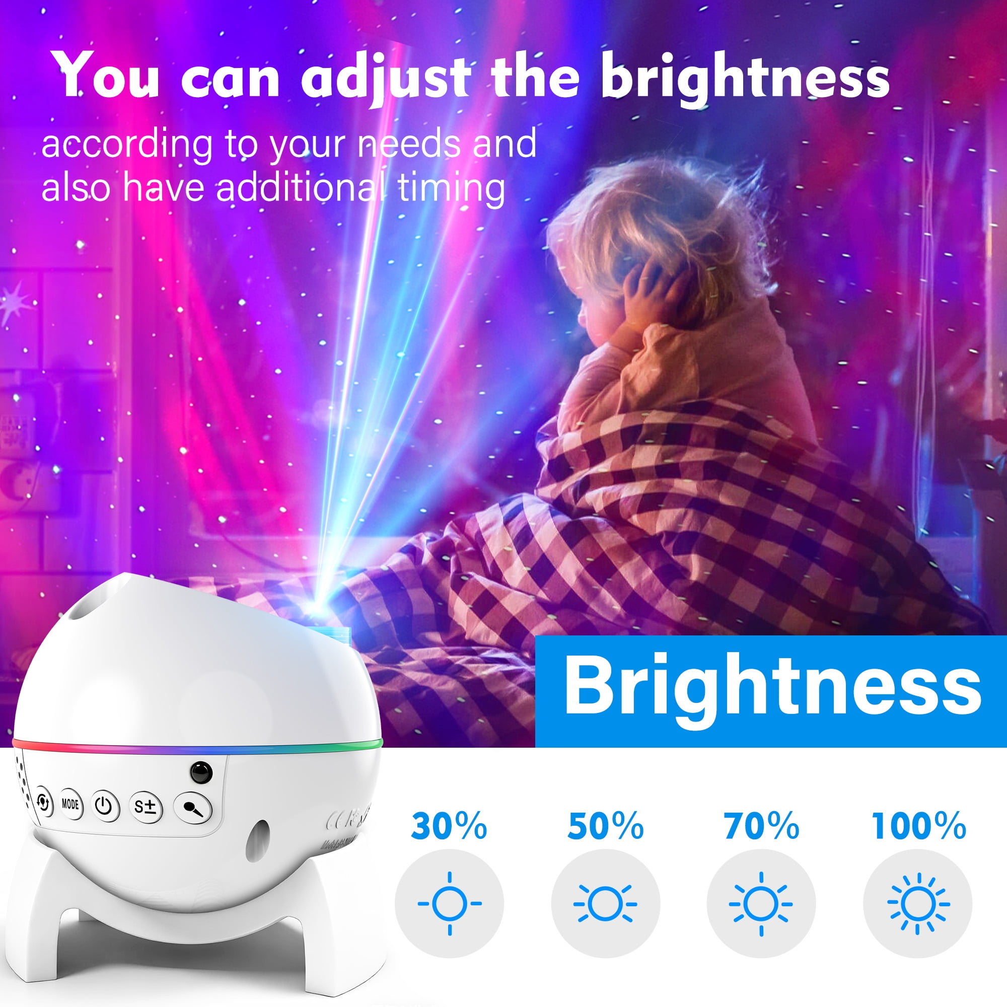 DAYBETTER Moon Star Projector, Galaxy Light Projector for Bedroom,Remote Control and Color Changing Timer Aurora Bedroom Kids Night Light ,Gifts Room Decor for Teen Girls Boys White