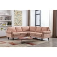thumbnail image 1 of L-shaped Sectional Couch, 90.5in Chenille Fabric Accent Sofa with Rolled Arms and Tufted Back, Upholstered Corner Sofa for Living Room, 800LBS Weight Capacity, Pink, 1 of 7