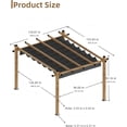 thumbnail image 3 of IdealHouse 10'x13' Retractable Pergola - Aluminum Outdoor Pergola with Faux Wood Finish, Retractable Canopy for Patio/Deck/Garden/Beach/Pavilion, Wood + Gray, 3 of 8