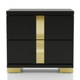 thumbnail image 2 of Furniture of America Chora Adult Modern 2-Drawer Nightstand, Black and Gold, 2 of 9