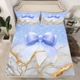 thumbnail image 2 of Castle Fairy Kids Teens Adults Cartoon Ribbon Bow-Tie 4pcs Bed Sheets,Bling Pink Glitter King Sheets,Marble Stone Pattern Super Cozy Sheet Set,Breathable Home Decor, 2 of 7