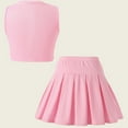 thumbnail image 6 of Fancifize Flowy Girls Butterfly Shorts Skirts Athletic Sleeveless Tank Tops, Dance Running Girls Pleated Tennis Skirt Sets Activewear 8-12Y, 6 of 9