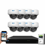 GW Security 8MP 4K Security Camera System with AI Face/Human/Vehicle Detection, 8 Channel DVR and 8 x 8MP Outdoor / Indoor HD-TVI CCTV Dome Camera, Smart AI Alert & Playback