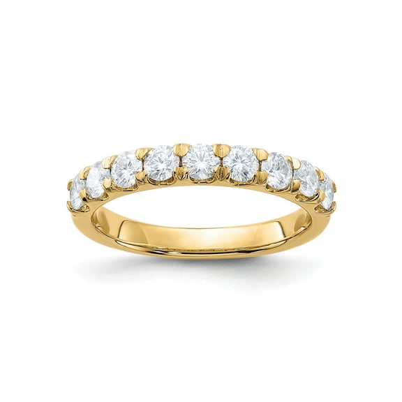 FJC Finejewelers 14 kt Yellow Gold 9 Stone D E F Pure Light Moissanite Band 3 mm