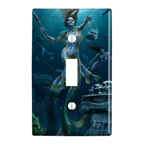 Mermaid Ocean Hunt Plastic Wall Decor Toggle Light Switch Plate Cover