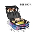 thumbnail image 3 of FORMRS Travel Makeup Bag Large Capacity Train Case Cosmetic Organizer with Adjustable Dividers, Watercolor Blue Marble Pattern, 3 of 8