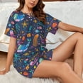 thumbnail image 4 of Honeii Marine Inhabitants for Women's Summer Pajama Set featuring Soft Short Sleeve Shirt & Matching Bottoms with Convenient Pockets for Relaxed Home Wear-Small, 4 of 6