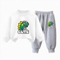 thumbnail image 4 of TOWED22 Baby Boy Fall Clothes Set Long Sleeve Dinosaur Print Sweatshirt Pants Toddler Infant Outfits(Blazer,5-6 Y), 4 of 4