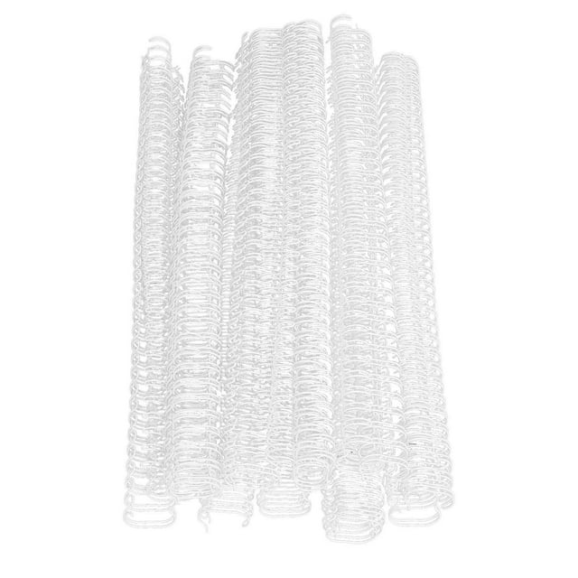 Lot de 100 fils de reliure A4, diamètre 1/2 po, 34 doubles boucles, pas 3:1, fil de fer enduit de nylon, blanc