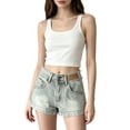 thumbnail image 2 of EaseDay Women's Jean Shorts, Low Rise Stretchy Denim Mini Shorts, Y2k Trendy Micro Jorts, Summer Casual Distressed Short Jeans for Concert Outfits, 2 of 7