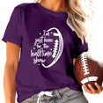 thumbnail image 1 of TSADFHJI Hauts Élégants pour Femmes Dentelle Mode Décontractée Ample Rugby Imprimé Col Rond T-Shirt Manches Courtes TG Violet, 1 of 6