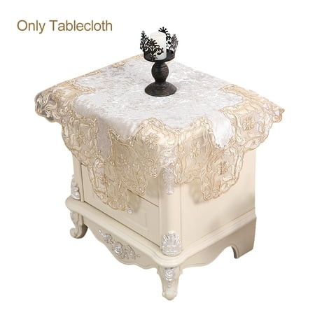 

For End Table Bedside Cabinet Tablecloth Square European Style Fade Proof Lace
