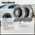 thumbnail image 3 of AutoShack Rear Drilled & Slotted Brake Rotors Ceramic Brake Pads | Replacement for GMC Sierra 1500 Yukon XL 1500 Chevrolet Suburban 1500 Tahoe 4WD RWD | E-Coated | 6-PC Brake Kit | ShadowGuard, 3 of 6