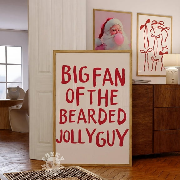 DIANANA Funny Christmas Print, Santa Quote Wall Art, Holiday Poster, Funky Holiday Decor