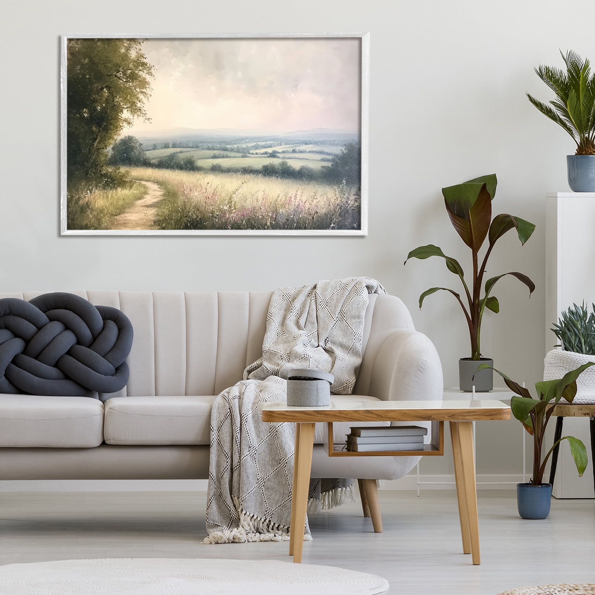 Stupell Industries Rolling Farmlands in Distance White Framed Giclee Art, design by Petal Prints Design
