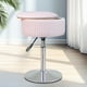 thumbnail image 1 of Taburete LITZFUR de terciopelo rosa con altura de almacenamiento ajustable, 1 of 7