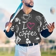 thumbnail image 6 of Balery I Love Coffee Baseball Jersey for Men Casual Button Down Shirts Short Sleeve Active Team Sports Uniform-3X-Large, 6 of 9