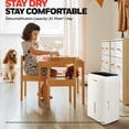 thumbnail image 3 of Honeywell 25-Pint ENERGY STAR Dehumidifier for 1,500 Sq Ft – Laundry Mode, Auto-Comfort Mode & Thermal Overload Protection, TPFIT25WK, 3 of 11