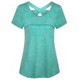 thumbnail image 1 of Camiseta de yoga de manga corta para mujer Camiseta de entrenamiento para correr de secado rápido, 1 of 6